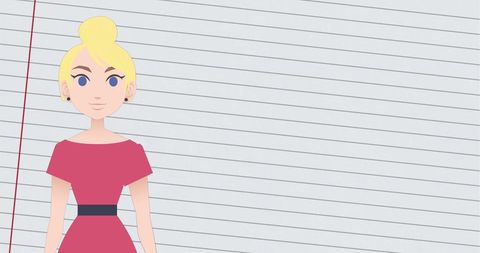 Animated blonde character with school background illustrating mentoring