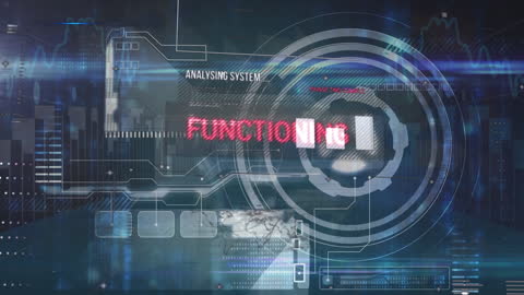Futuristic Digital Interface Data Processing Visualization