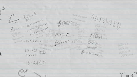 Animated Mathematical Equations on a Lined Background