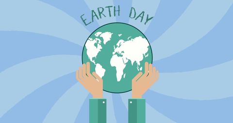 Earth Day Concept with Hands Holding Globe
