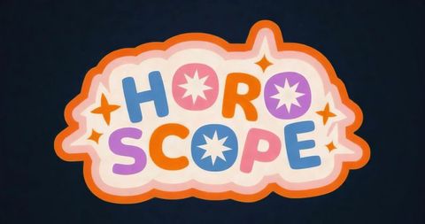 Whimsical Horoscope Typography with Starbursts