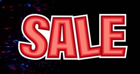 Vibrant Neon SALE Glitch Theme on Digital Background