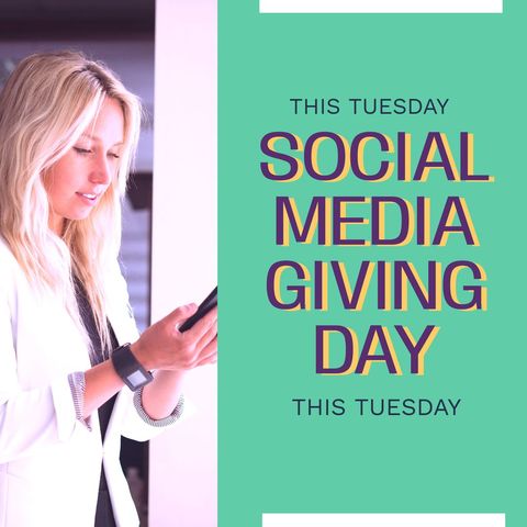 Social Media Giving Day Promotion with Smartphone User - Download Free Stock Templates Pikwizard.com