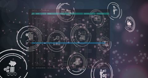 Abstract Digital Interface with Financial Technology Icons - Download Free Stock Images Pikwizard.com