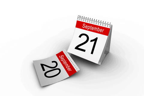 transparent desk calendar showcases change from september 20 to 21 - Download Free Stock Videos Pikwizard.com