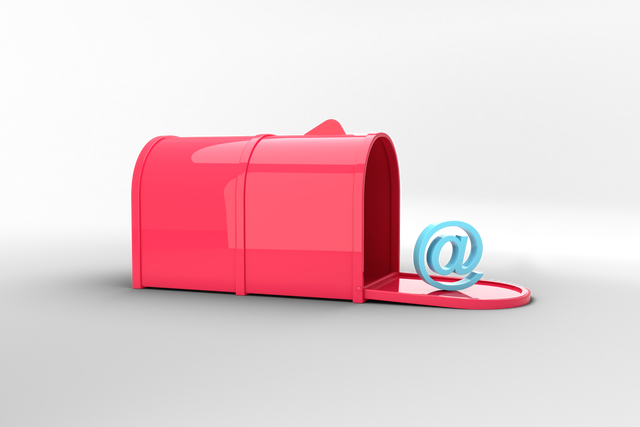 Pink Mailbox with Blue At Symbol on Transparent Background - Download Free Stock Videos Pikwizard.com