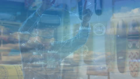 Futuristic VR Exploration with Digital Connections