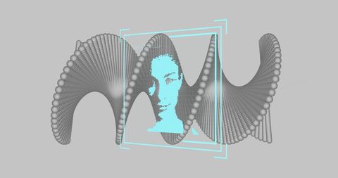 Biometric Face and Rotating DNA Strand