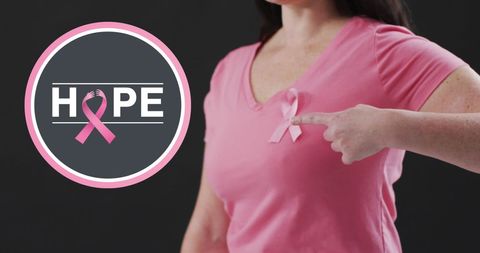 Hope and Awareness with Pink Ribbon for Breast Cancer Support