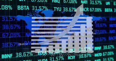 Global Business Data Projection Over Cityscape