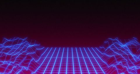 Futuristic Digital Landscape with Grid Mountains - Download Free Stock Images Pikwizard.com
