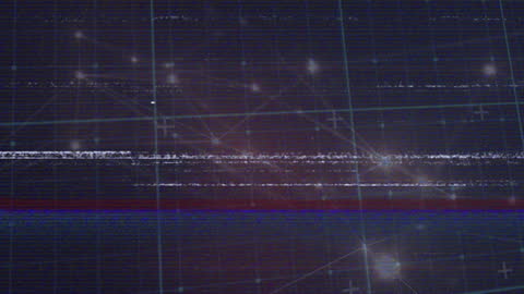 Abstract Digital DNA Helix Animation with Green Grid