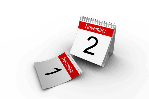 transparent desk calendar showing 2nd november - Download Free Stock Videos Pikwizard.com