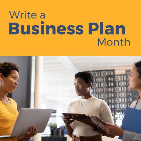 Diverse Team Collaborating During Write a Business Plan Month - Download Free Stock Templates Pikwizard.com