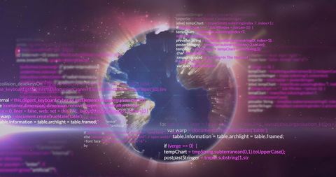 Rotating Digital Globe with Illuminated Coding Hologram Effect - Download Free Stock Images Pikwizard.com