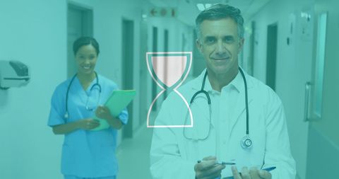 Doctors Collaborating in Modern Hospital Environment