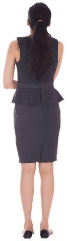 Asian Businesswoman Back Transparent Isolated Standing