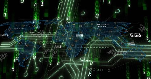Digital World Map Interface with Data Streams - Download Free Stock Images Pikwizard.com