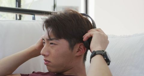 Teenager Enjoying Music with Wireless Headphones at Home - Download Free Stock Images Pikwizard.com