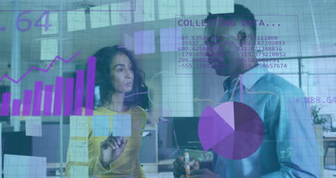 Diverse Team Analyzing Innovative Data Visualization in Office