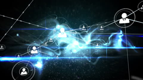 Global Network Connections with Electronic Icons and Animations