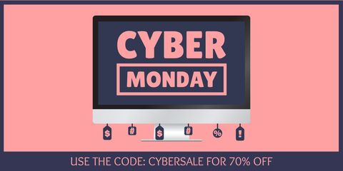 cyber monday discount announcement with bold digital graphics - Download Free Stock Templates Pikwizard.com