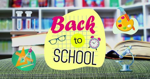 Colorful Back to School Featuring Educational Tools and Decorations - Download Free Stock Images Pikwizard.com
