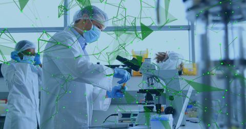 Scientist Analyzing Data with Network Connections Overlay in Laboratory - Download Free Stock Images Pikwizard.com