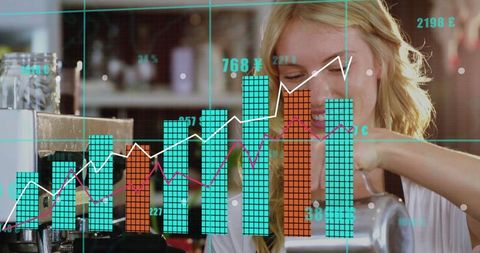 Barista Crafting Espresso With Data Analysis Overlays