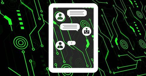 AI Chatbot Interface with Digital Data Connections - Download Free Stock Images Pikwizard.com