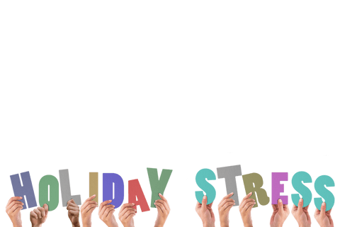 holiday stress text with raised hands on transparent background - Download Free Stock Videos Pikwizard.com