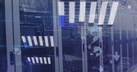 Abstract Technology Servers with Digital Data Processing Graphics - Download Free Stock Images Pikwizard.com
