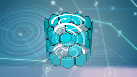 Digital Blockchain Hexagon Network Animation Concept