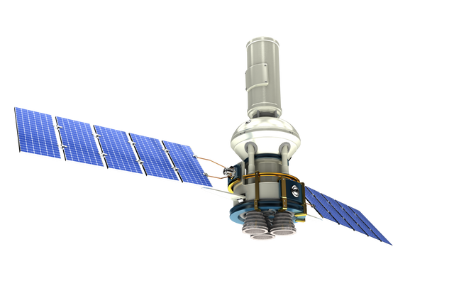 3D Illustration of Blue Modern Transparent Solar Satellite - Download Free Stock Videos Pikwizard.com