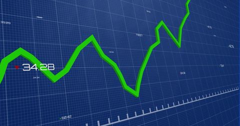 Dynamic Financial Growth Graph on Blue Grid Background - Download Free Stock Images Pikwizard.com