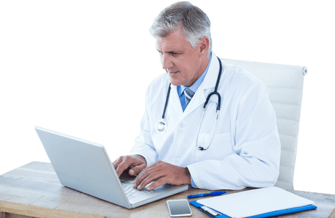 Professional Doctor Working on Transparent Laptop - Download Free Stock Videos Pikwizard.com