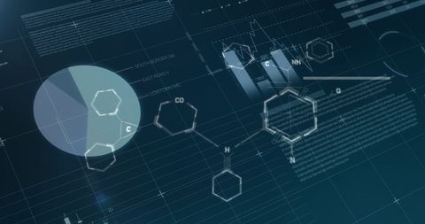 Chemical Structures Over Financial Analysis on Digital Interface - Download Free Stock Images Pikwizard.com