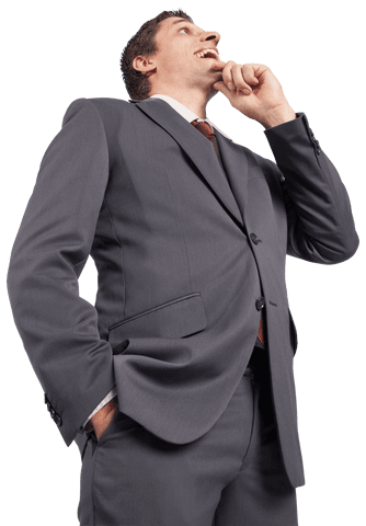 transparent businessman thinking upward positive gesture - Download Free Stock Videos Pikwizard.com