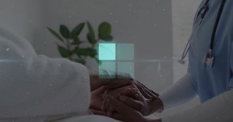 Compassionate Healthcare, Nurse Comforting Patient Hands