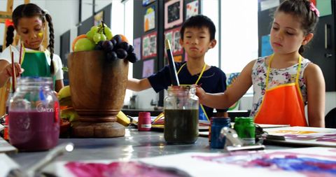Diverse Children Engaged in Creative Art Activity - Download Free Stock Images Pikwizard.com
