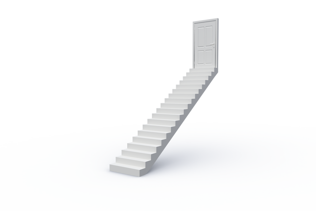 Transparent Stairs Leading to Door Isolated on Transparent Background - Download Free Stock Videos Pikwizard.com