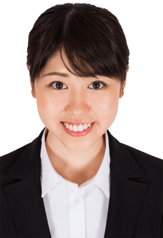Smiling Asian Businesswoman on Transparent Background, Professional Attire