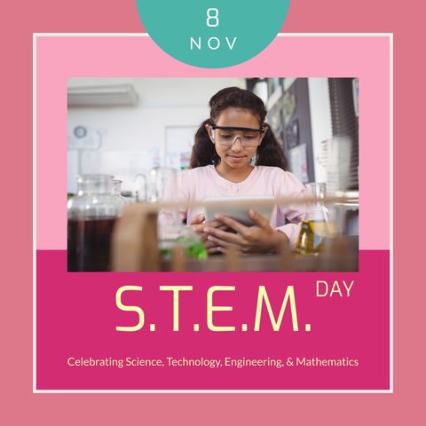 stem day celebration with girl exploring in laboratory - Download Free Stock Templates Pikwizard.com