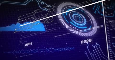 Futuristic Digital Interface with Graphs and Data Visualization