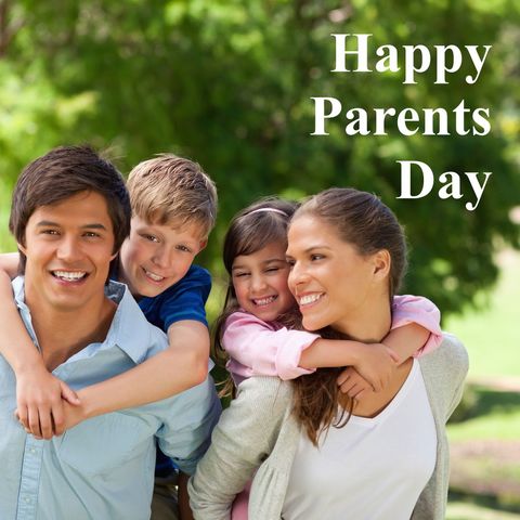 family celebrating happy parents day outdoors - Download Free Stock Templates Pikwizard.com