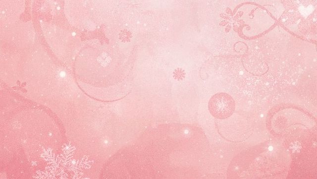 Ornamental pink winter backdrop with snowflakes, sparkles, bokeh and decorative swirls