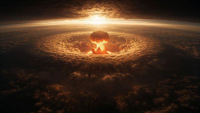 Dramatic Mushroom Cloud Over Stratocumulus Layer