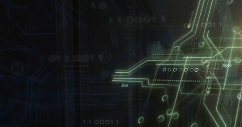abstract digital circuit board with flowing data patterns - Download Free Stock Images Pikwizard.com