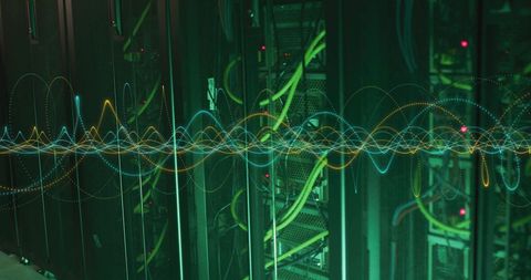 Digital Data Stream Over Computer Servers in Green Light - Download Free Stock Images Pikwizard.com