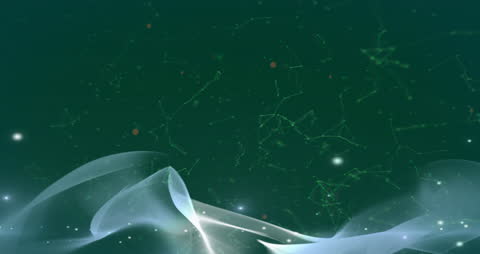 Dynamic Abstract Digital Interface with Floating Line Patterns